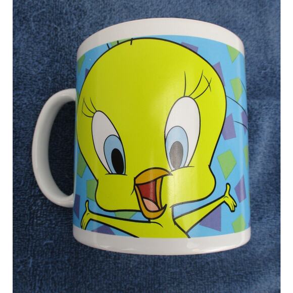 Tweety Bird & Sylvester the Cat Coffee Mug Cup Warner Bros Looney Tunes 1998 - Picture 1 of 6